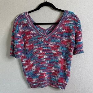 Carducci vintage knitted v-neck unit-colored sweater top women’s large